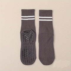 Silicone Yoga Socks Non Slip Striped Sports Socks With Grips