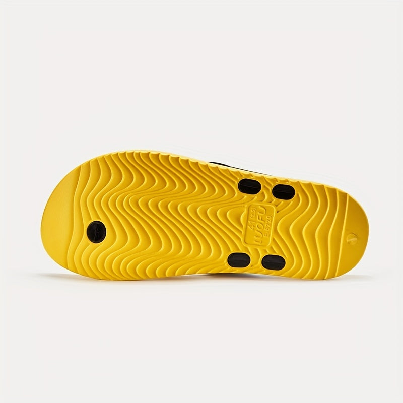 Men's Casual Platform Flip Flops with Arch Support Lightweight