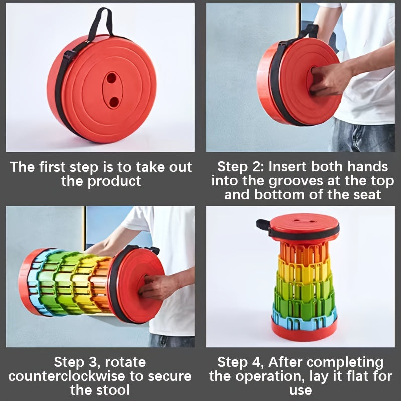 Portable Plastic Fishing Stool Adjustable Folding Stool for Outdoor Activities