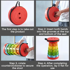 Portable Plastic Fishing Stool Adjustable Folding Stool for Outdoor Activities