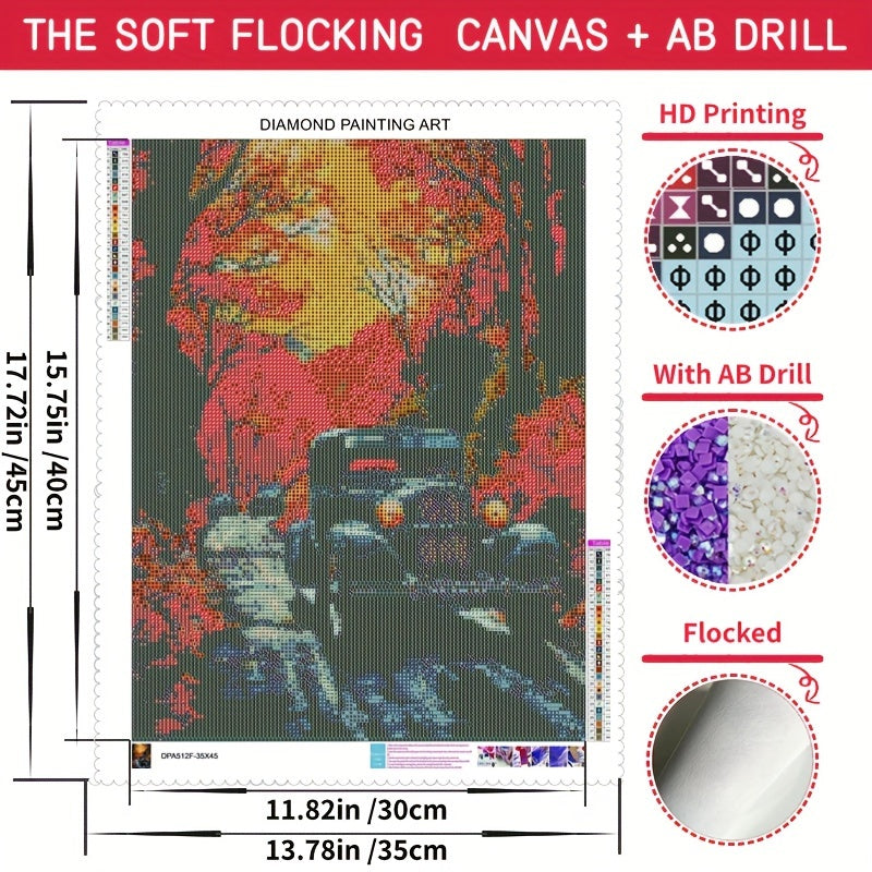 5D Flocked Canvas Diamond Painting Kit - 35 Sizes & Tools - DIY Art Set