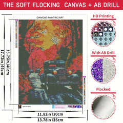 5D Flocked Canvas Diamond Painting Kit - 35 Sizes & Tools - DIY Art Set
