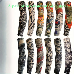 Summer Personality Flower Arm Tattoo Sleeve for Cycling
