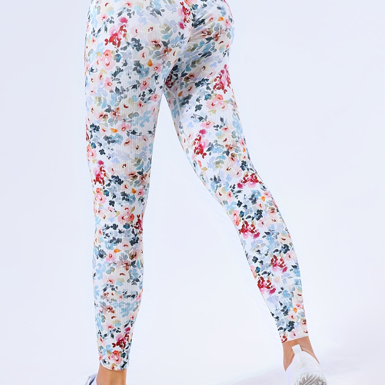 Flower Print Yoga Sports Leggings Quick Drying Seamless Yoga Pants