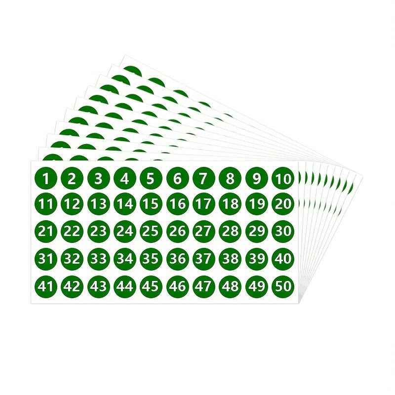 Consecutive Number Stickers 1" Vinyl Decal Self Adhesive