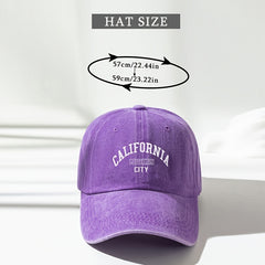 CALIFORNIA Print Washed Baseball Cap Cotton Sunscreen Sports Hat Casual Dad Hats