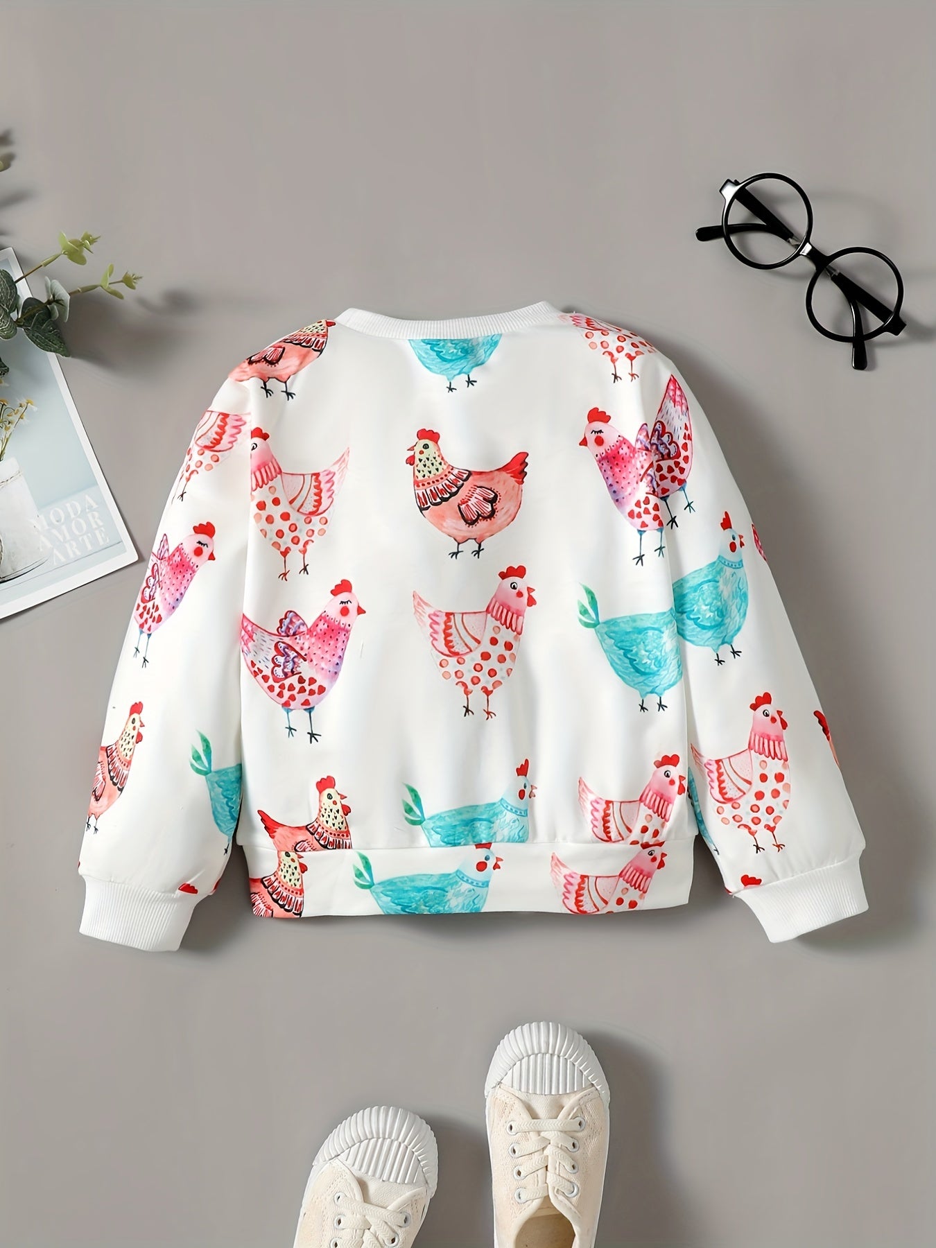 Cartoon Animal Print Kids Sweatshirt Baby Boys Pullover Top