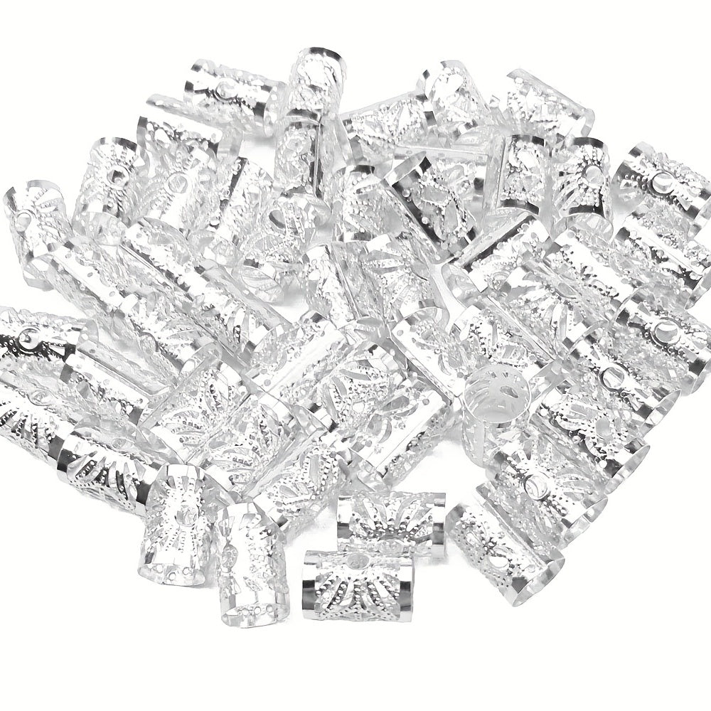 100pcs Beads Hair Braid Clips Hair Braiding Metal Cuffs Decoration