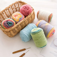 6-Pack Rainbow Milky Yarn, 5 Ply - for Knitting & Crocheting DIY Projects