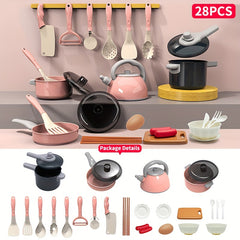 Kids Play Kitchen Toy Set with Cooking Pot and Stove