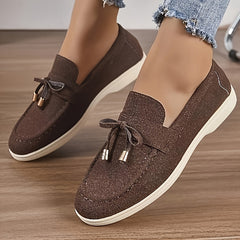 Women's Bow Decor Slip on Walking Shoes