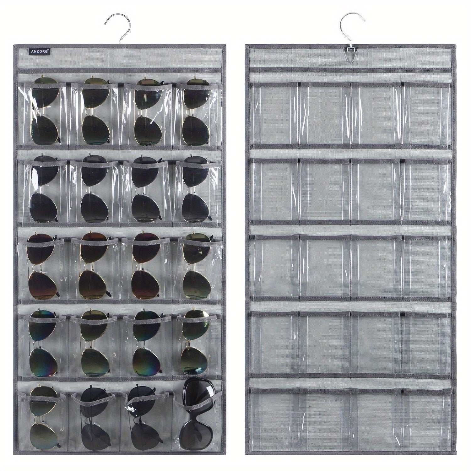 Dual Sided Hanging Sunglasses Organizer Storage Wall Mounted Eyeglasses Holder