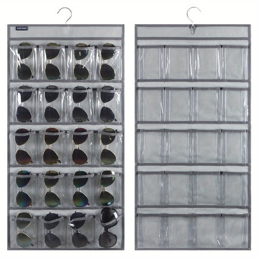 Dual Sided Hanging Sunglasses Organizer Storage Wall Mounted Eyeglasses Holder