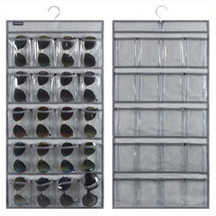 Dual Sided Hanging Sunglasses Organizer Storage Wall Mounted Eyeglasses Holder
