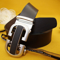 Men's Automatic Buckle Belt PU Leather Business Suit Waist Strap
