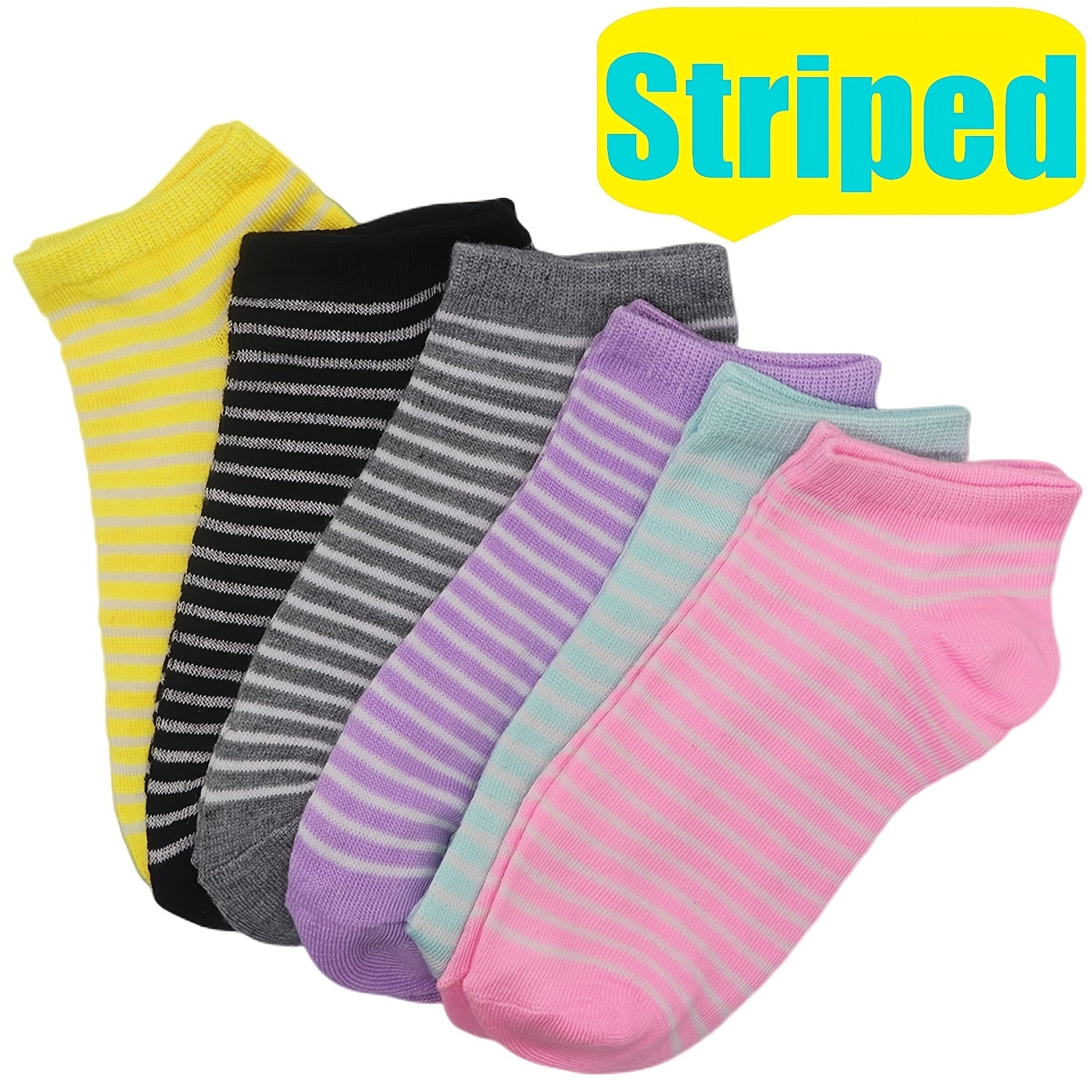 6 Pairs Candy Ankle Socks Soft Breathable Low Cut Women's Stockings