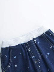 Baby Boys Casual Splash Ink Elastic Waist Shorts for Summer