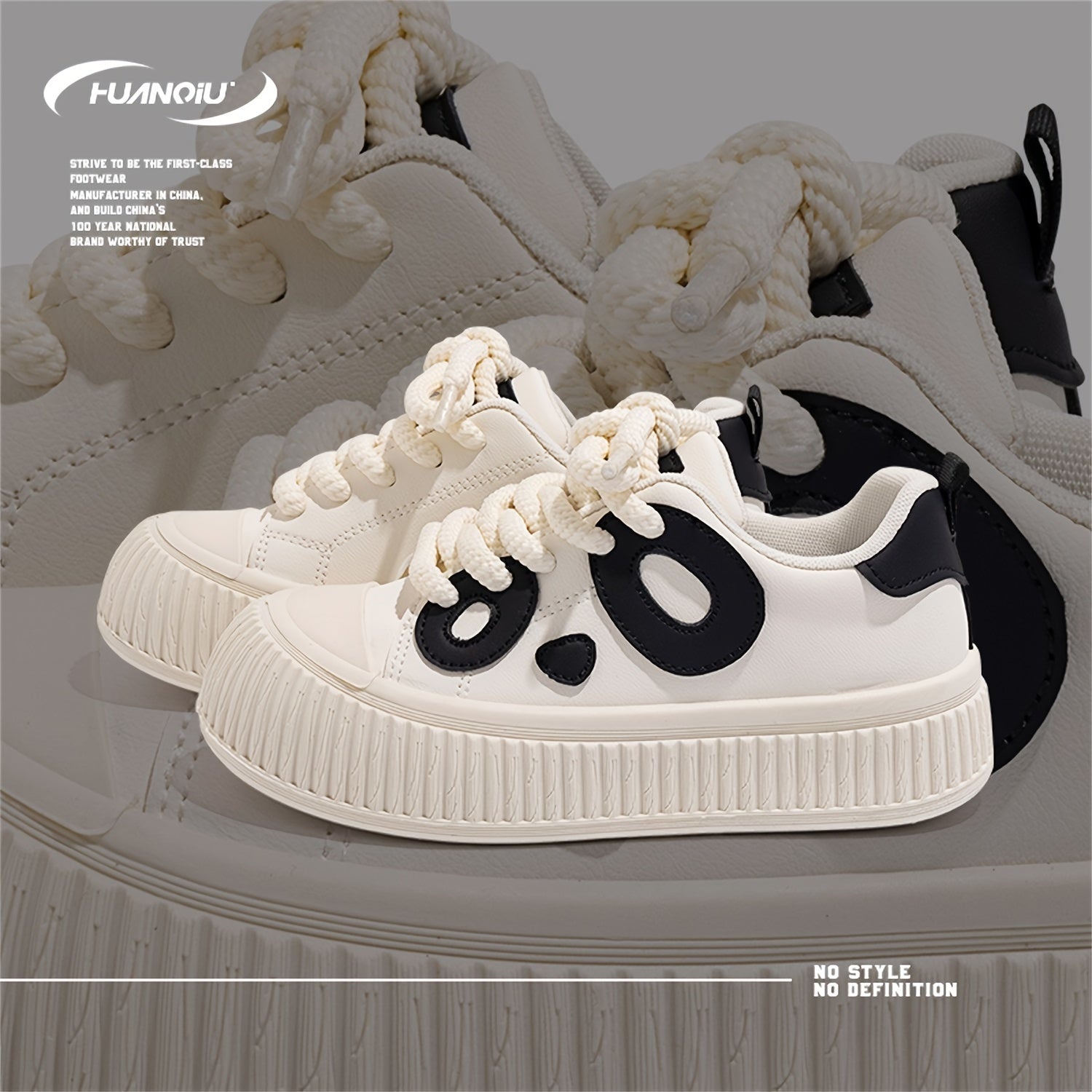 Panda Pattern Sporty Skate Shoes for Women