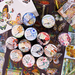 Roll Of Tape Flower Butterfly Diy Scrapbook Stickers Waterproof Cup Stickers