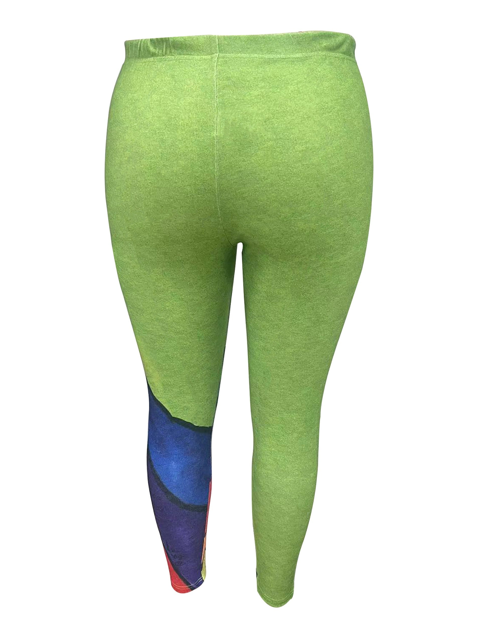 Colorful Cat Print High Rise Leggings