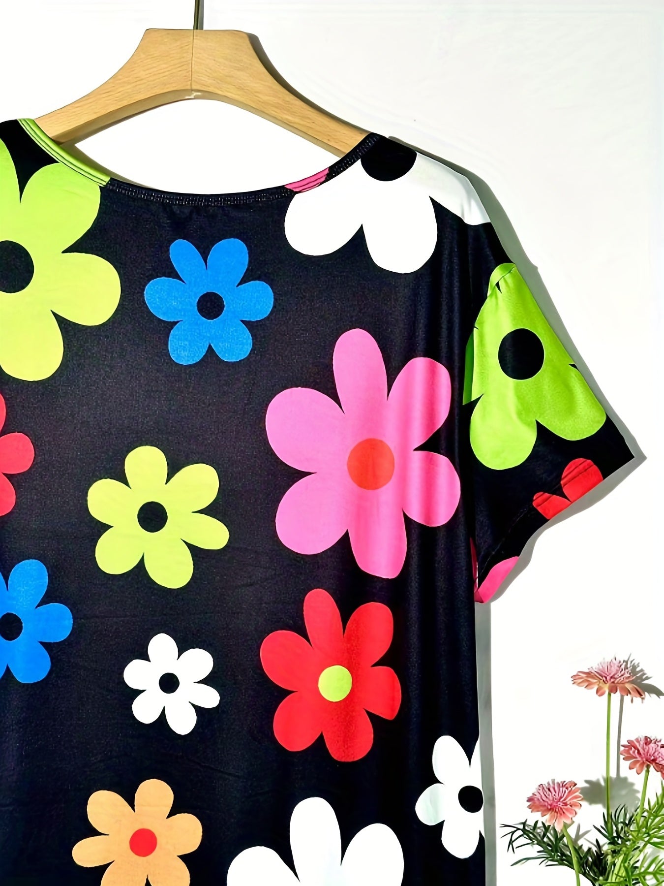 Floral Print Short Sleeve Nightdress