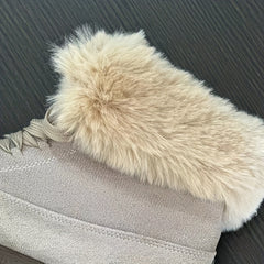 Women's Lace Up Snow Boots Faux Fur Ankle Warm Winter Shoes