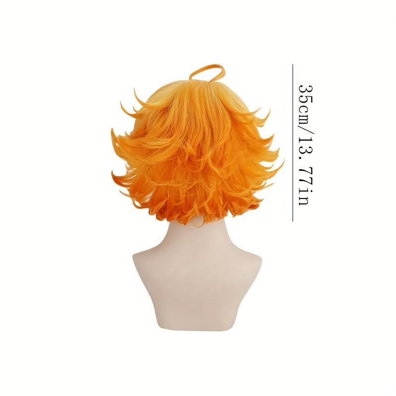 Men's Halloween Party Wig Golden Gradient Anime Cosplay Short Hair Wig
