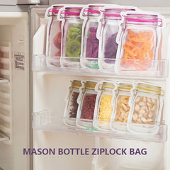 20pcs Mason Jar Bags Food Storage Reusable Zip Lock Snack Bag