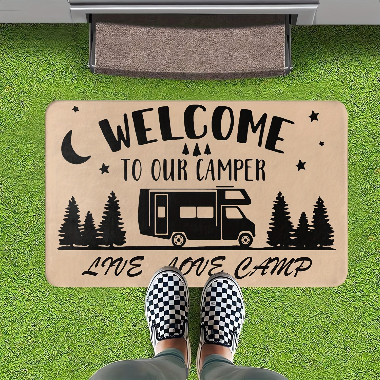 Non-Slip RV Floor Mat 50x80cm Letter Pattern