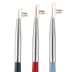 3pcs Nylon Painting Brushes Wood Handle Paint Brush Fine Line Drawing Pen