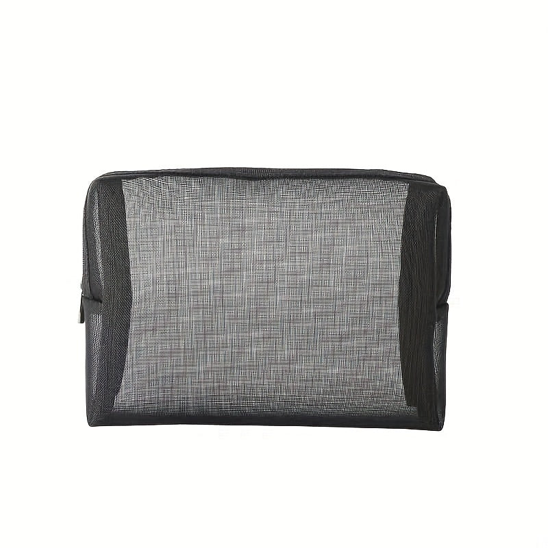 3pcs Nylon Mesh Cosmetic Bag Travel Portable Storage Zipper Pouch