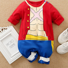 Muscle Anime Funny Long Sleeved Baby Jumpsuit Cotton Romper