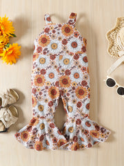 Girls Floral Print Loose Fit Jumpsuit for Kids