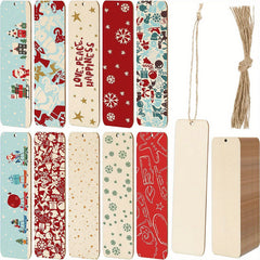 100pcs Wood Blank Bookmarks DIY Wooden Craft Bookmark Rectangle Shape