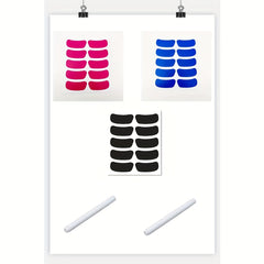 15pcs Chalkboard Label Stickers Set - Black, Rose Red, Blue Liquid Chalk Pens