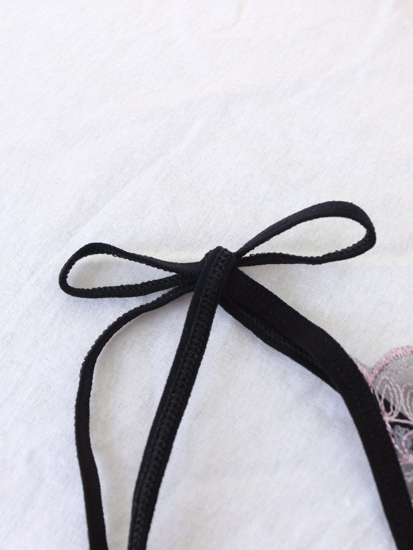 6pcs Lace Mesh Thongs Sheer Lace Up Panties Women's Lingerie