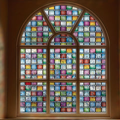Colorful Mosaic Glass Window Sticker Privacy Protection Sunscreen UV Protection