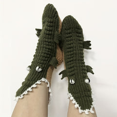 Funny Cartoon Crocodile Socks for Women