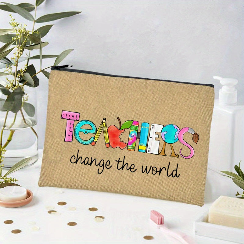 Teacher Change The World Cosmetic Bag