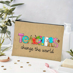Teacher Change The World Cosmetic Bag