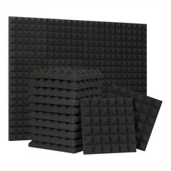 24pcs Acoustic Foam Panels 12x12x2 Pyramid High Density Acoustic Panels