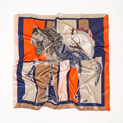 Leopard Chain Print Silk Square Scarf Bandana Casual Neckerchief