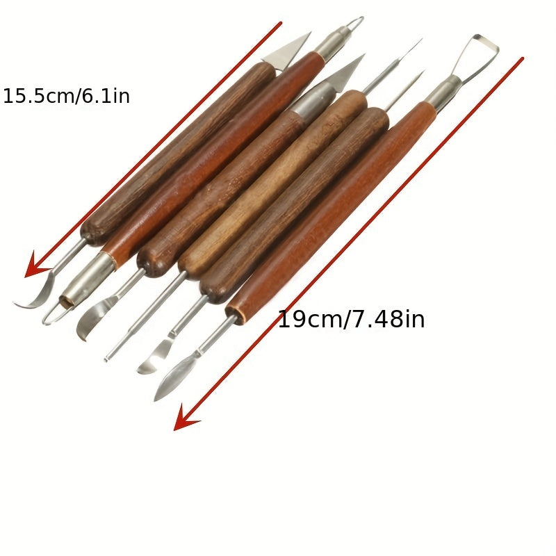 6pcs Cermaic Sculpting Tools Pottery Woodwork Sculpting Tool Kit
