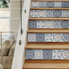 Mediterranean Printed Stair Stickers for Walls Floors