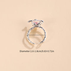 Heart Decor Cuff Ring with Rhinestones