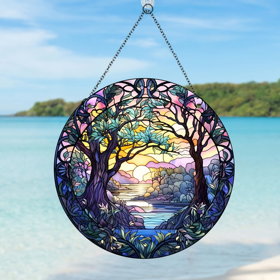 Acrylic Tree Of Life Stain Window Hanging Decoration