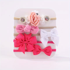 5pcs Cute Bow Headbands for Girls and Baby Girls