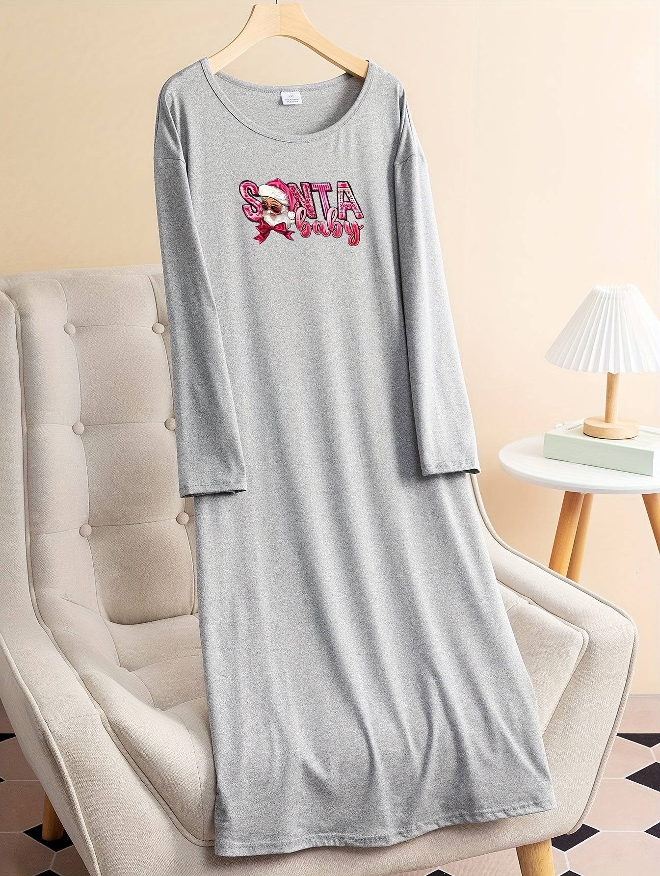 Christmas Lounge Dress Women's Plus Santa Tee