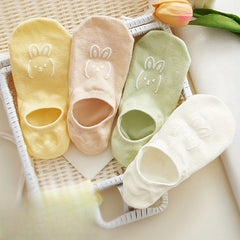 5 Pairs Bunny Print Socks & Low Cut Ankle Socks Women's Stockings
