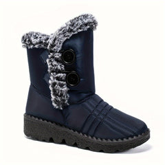 Womens Snow Boots Waterproof Fur Lined Ankle Booties Slip On Winter Shoes